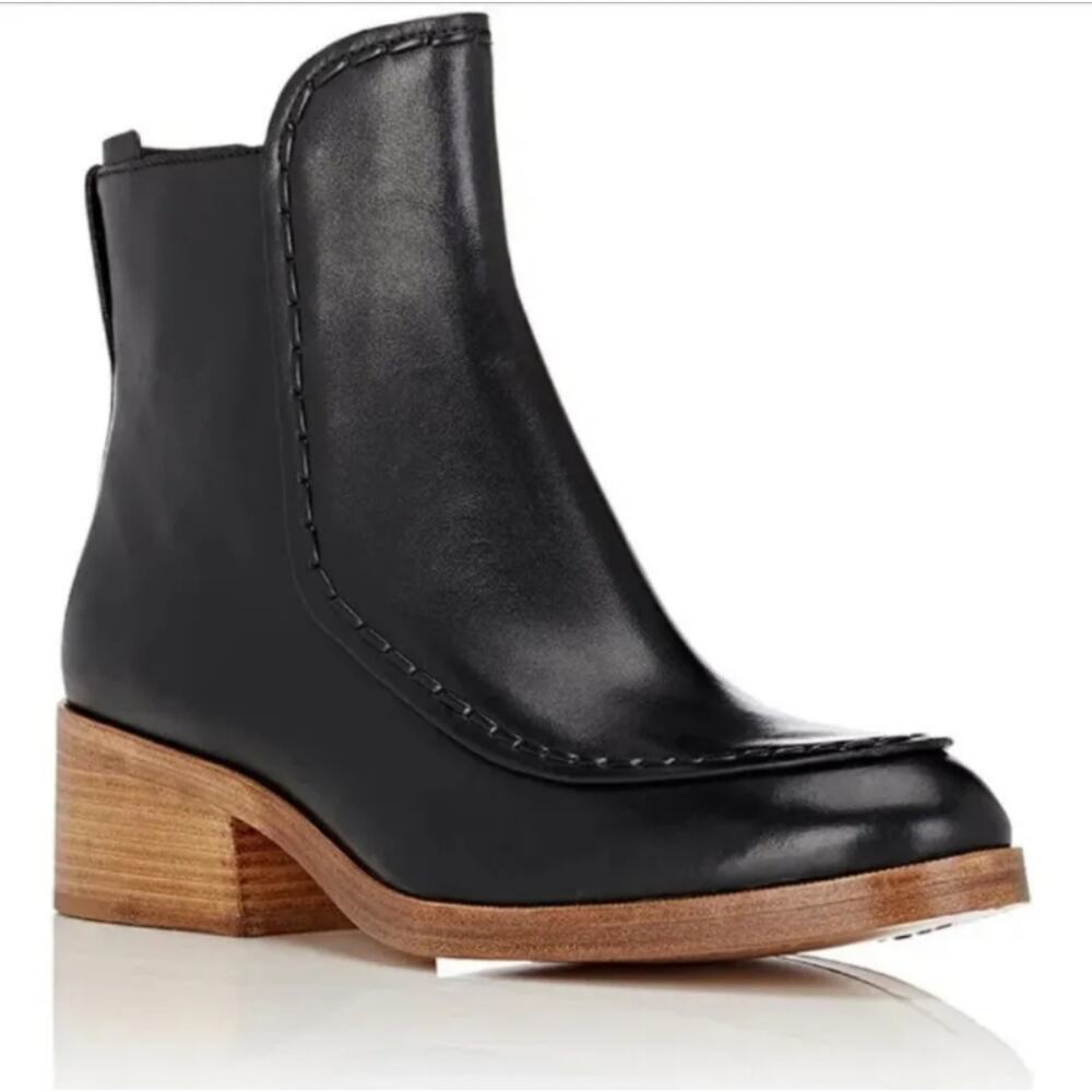 3.1 Phillip Lim Alexa Black Leather Saddle Stitch Ankle Boots $725 Sz 36 US 6